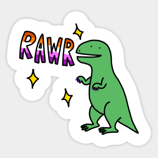 Rawr lesbian dinosaur Sticker